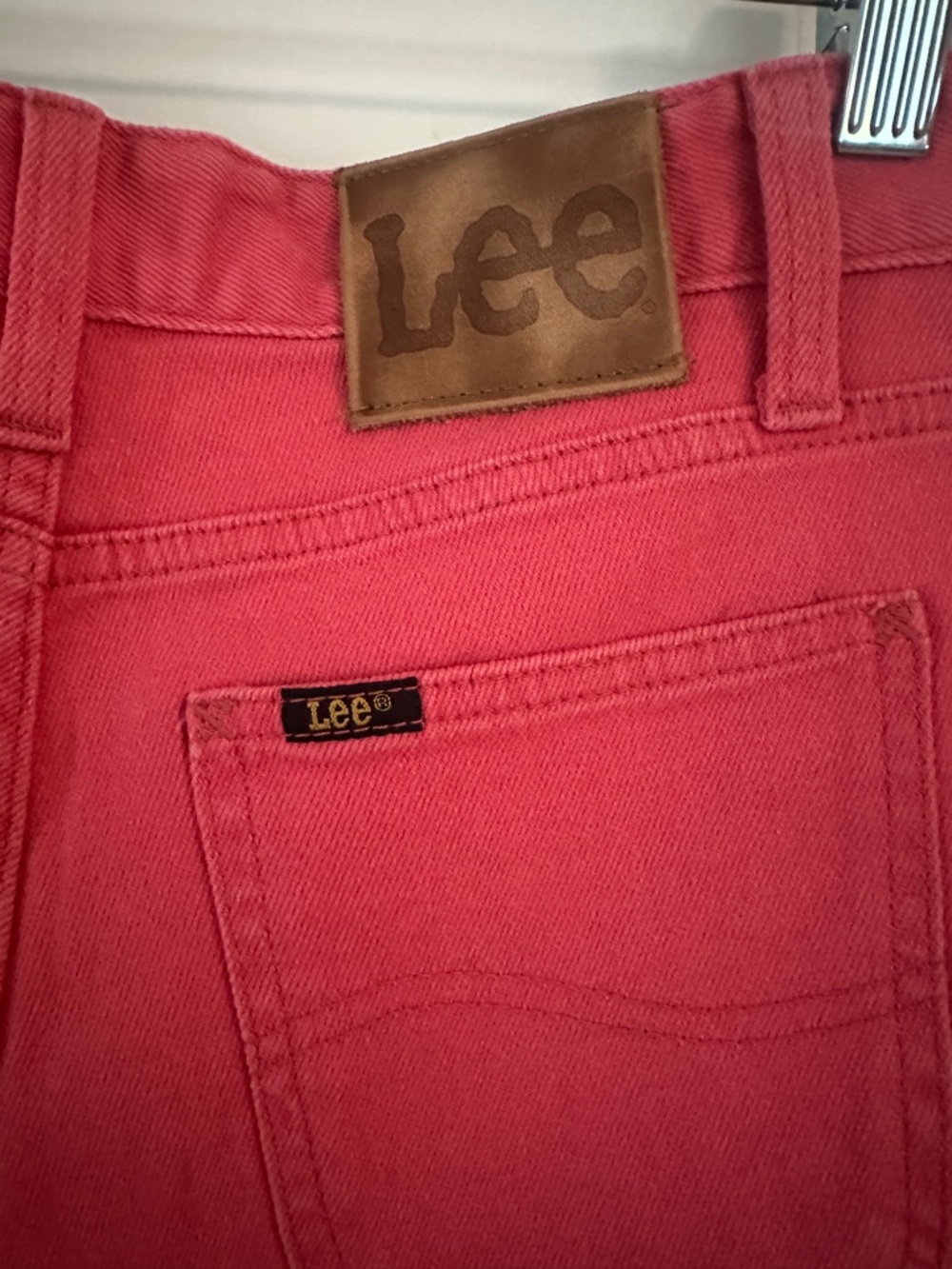 Lee Coral Pink High Waist Frayed Hem Short Shorts - Picture 4 of 6